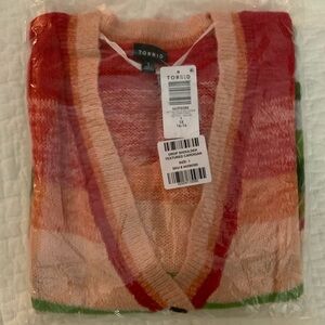 Torrid Vibrant Red and Pink Cardigan
